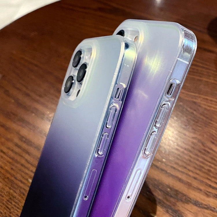 For iPhone 14 Double Sided IMD Laser Gradient PC Phone Case(Purple) by buy2fix