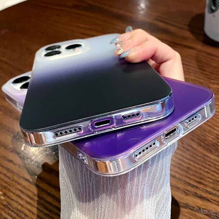 For iPhone 14 Double Sided IMD Laser Gradient PC Phone Case(Purple) by buy2fix