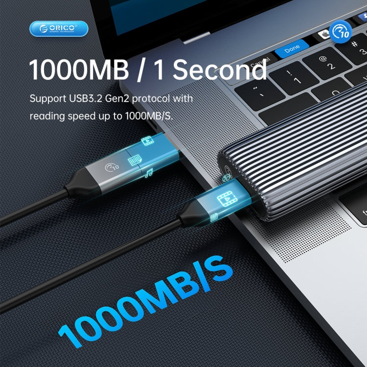 ORICO AM2C3-G2 M.2 NVME SSD Enclosure(Grey) - HDD Enclosure by ORICO | Online Shopping UK | buy2fix