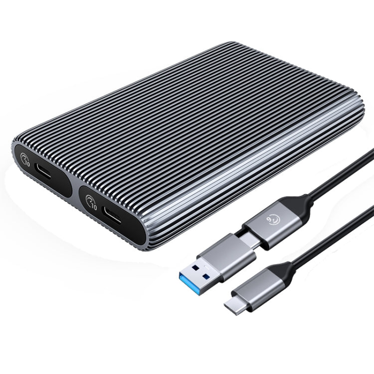 ORICO AM2C3-2N Dual-bay M.2 NVME + NVME SSD Enclosure(Grey) - HDD Enclosure by ORICO | Online Shopping UK | buy2fix