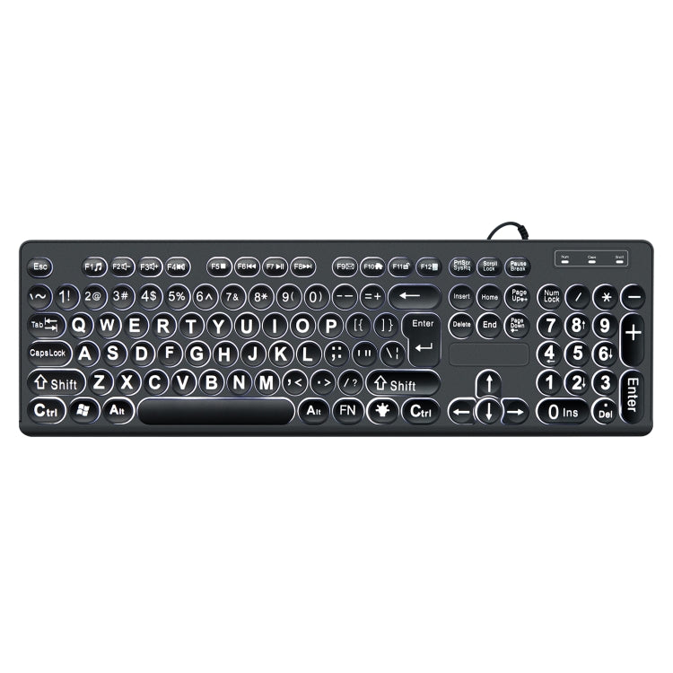 MC-K315 104 Keys Large Characters Blacklit Wired Keyboard(Black) by buy2fix