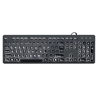 MC-K315 104 Keys Large Characters Blacklit Wired Keyboard(Black) by buy2fix