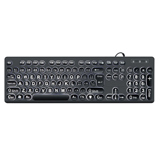 MC-K315 104 Keys Large Characters Blacklit Wired Keyboard(Black) by buy2fix
