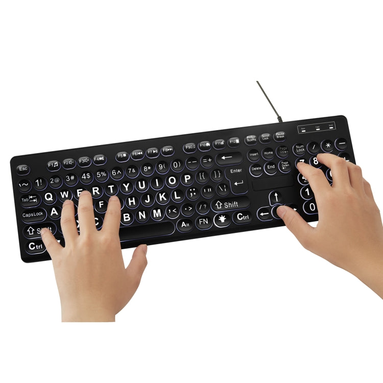MC-K315 104 Keys Large Characters Blacklit Wired Keyboard(Black) by buy2fix