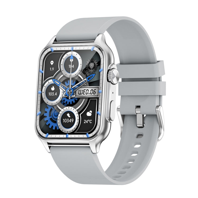 KT64 1.96 inch IPS Screen Smart Watch Supports Bluetooth Calls/Blood Oxygen Monitoring(Silver) by buy2fix