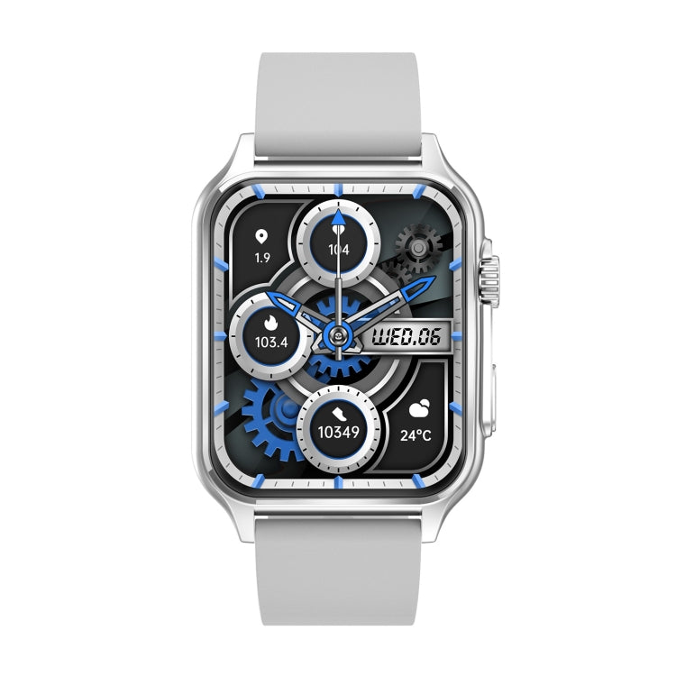KT64 1.96 inch IPS Screen Smart Watch Supports Bluetooth Calls/Blood Oxygen Monitoring(Silver) by buy2fix