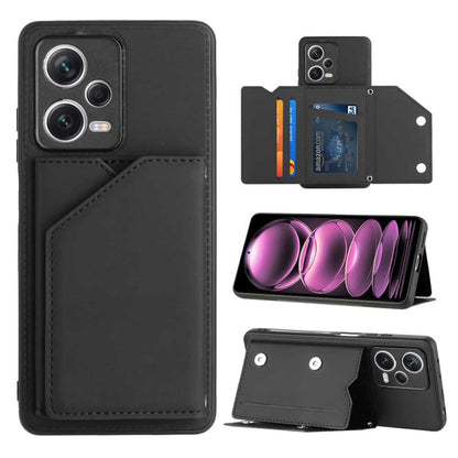 For Xiaomi Redmi Note 12 / Poco X5 5G Skin Feel PU + TPU + PC Card Slots Phone Case(Black) by buy2fix