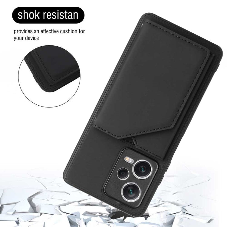 For Xiaomi Redmi Note 12 / Poco X5 5G Skin Feel PU + TPU + PC Card Slots Phone Case(Black) by buy2fix