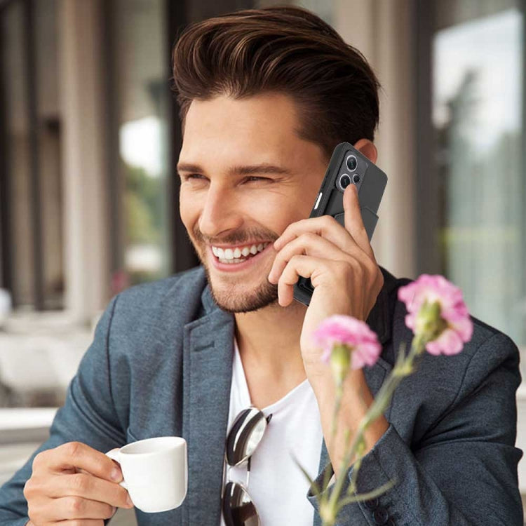 For Xiaomi Redmi Note 12 / Poco X5 5G Skin Feel PU + TPU + PC Card Slots Phone Case(Black) by buy2fix