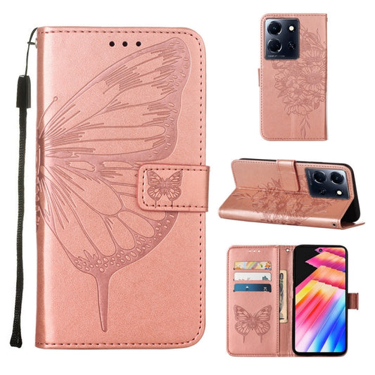 For Infinix Note 30 5G / X6711 Embossed Butterfly Leather Phone Case(Rose Gold) - Infinix Cases by buy2fix | Online Shopping UK | buy2fix