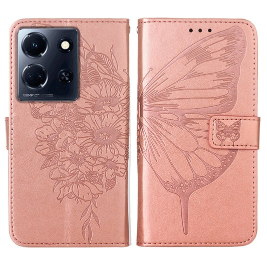 For Infinix Note 30 5G / X6711 Embossed Butterfly Leather Phone Case(Rose Gold) - Infinix Cases by buy2fix | Online Shopping UK | buy2fix