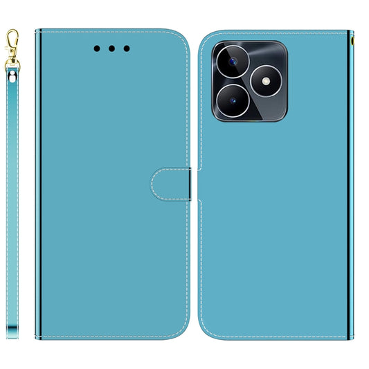 For Realme C53 / Narzo N53 Imitated Mirror Surface Leather Phone Case(Blue) - Realme Cases by buy2fix | Online Shopping UK | buy2fix