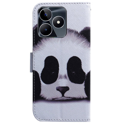 For Realme C53 / Narzo N53 Coloured Drawing Flip Leather Phone Case(Panda) - Realme Cases by buy2fix | Online Shopping UK | buy2fix