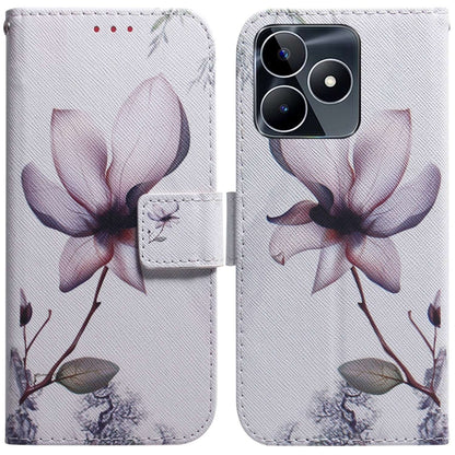 For Realme C53 / Narzo N53 Coloured Drawing Flip Leather Phone Case(Magnolia) - Realme Cases by buy2fix | Online Shopping UK | buy2fix