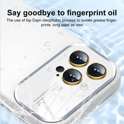 For iPhone 14 Pro Max Liquid Silicone Large Glass Window Phone Case(White) - iPhone 14 Pro Max Cases by buy2fix | Online Shopping UK | buy2fix