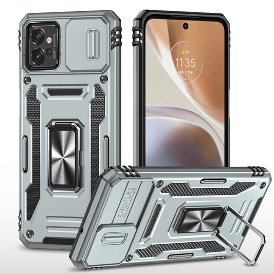 Motorola Moto G32 Armor PC + TPU Camera Shield Phone Case(Grey) - Motorola Cases by buy2fix | Online Shopping UK | buy2fix