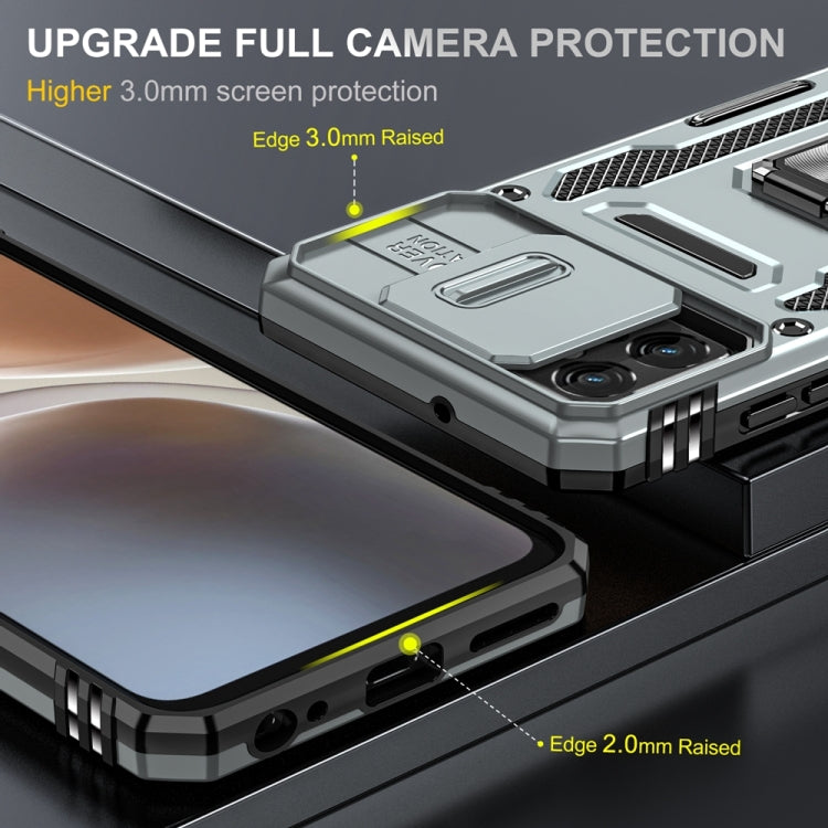 Motorola Moto G32 Armor PC + TPU Camera Shield Phone Case(Grey) - Motorola Cases by buy2fix | Online Shopping UK | buy2fix