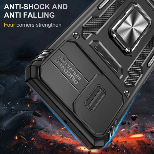 Motorola Moto G73 Armor PC + TPU Camera Shield Phone Case(Black) - Motorola Cases by buy2fix | Online Shopping UK | buy2fix