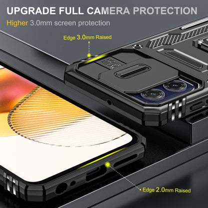 Motorola Moto G73 Armor PC + TPU Camera Shield Phone Case(Black) - Motorola Cases by buy2fix | Online Shopping UK | buy2fix