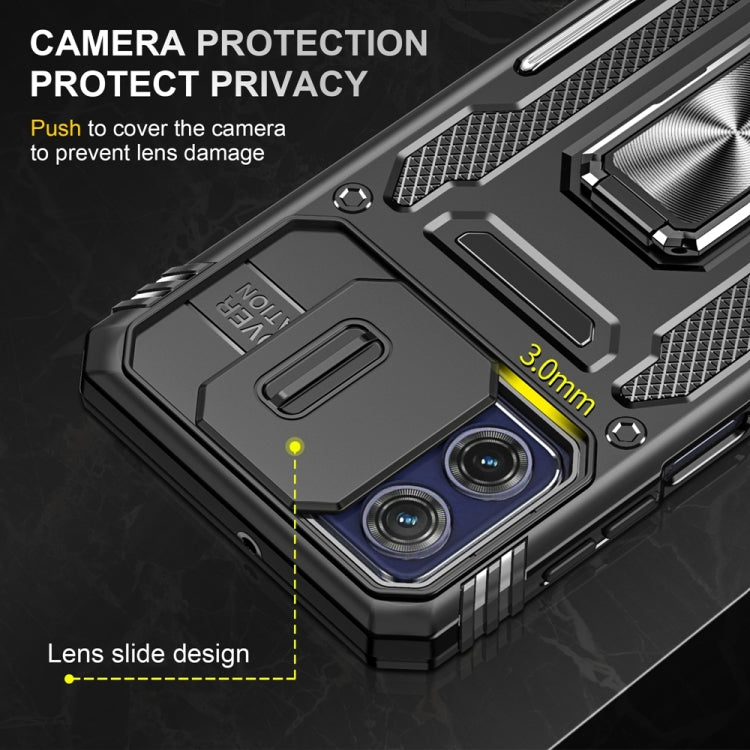 Motorola Moto G73 Armor PC + TPU Camera Shield Phone Case(Black) - Motorola Cases by buy2fix | Online Shopping UK | buy2fix