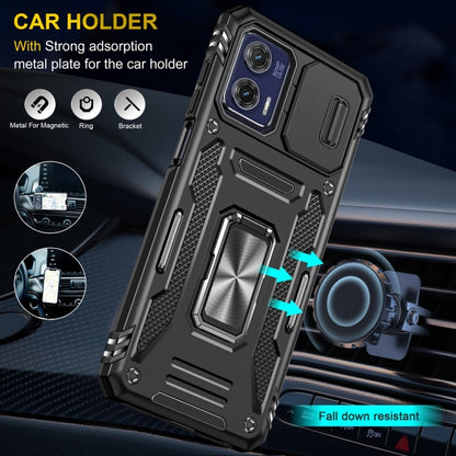 Motorola Moto G73 Armor PC + TPU Camera Shield Phone Case(Black) - Motorola Cases by buy2fix | Online Shopping UK | buy2fix