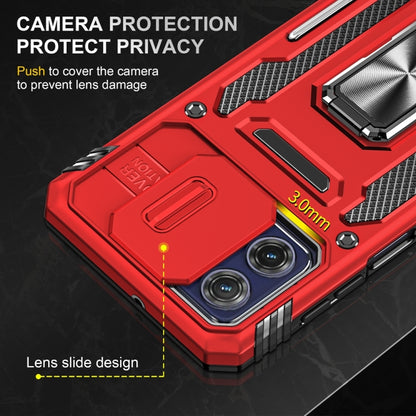 Motorola Moto G73 Armor PC + TPU Camera Shield Phone Case(Red) - Motorola Cases by buy2fix | Online Shopping UK | buy2fix