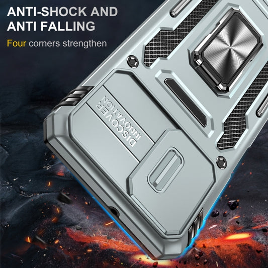 Motorola Moto G73 Armor PC + TPU Camera Shield Phone Case(Grey) - Motorola Cases by buy2fix | Online Shopping UK | buy2fix