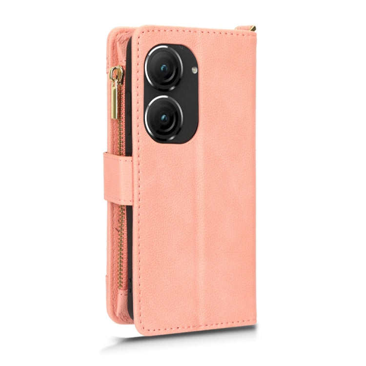 For ASUS Zenfone 10 / 9 Litchi Texture Zipper Leather Phone Case(Pink) by buy2fix