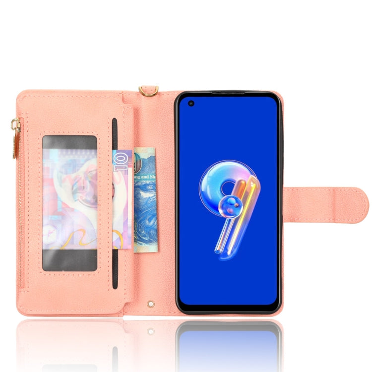For ASUS Zenfone 10 / 9 Litchi Texture Zipper Leather Phone Case(Pink) by buy2fix