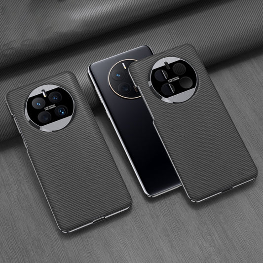 For Huawei Mate 50 GKK Electroplating Leather Surface Phone Case(Carbon Fiber) - Huawei Cases by GKK | Online Shopping UK | buy2fix