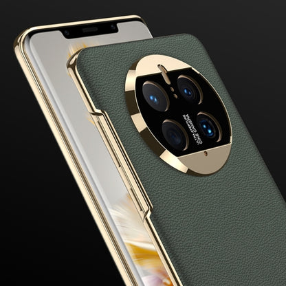 For Huawei Mate 50 GKK Electroplating Leather Surface Phone Case(Carbon Fiber) - Huawei Cases by GKK | Online Shopping UK | buy2fix