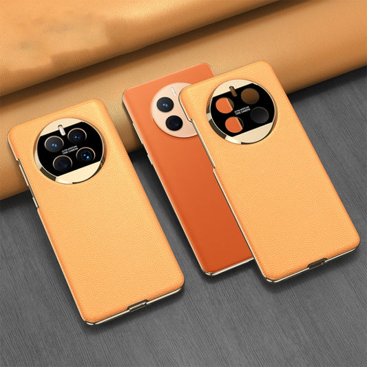 For Huawei Mate 50 GKK Electroplating Leather Surface Phone Case(Yellow) - Huawei Cases by GKK | Online Shopping UK | buy2fix