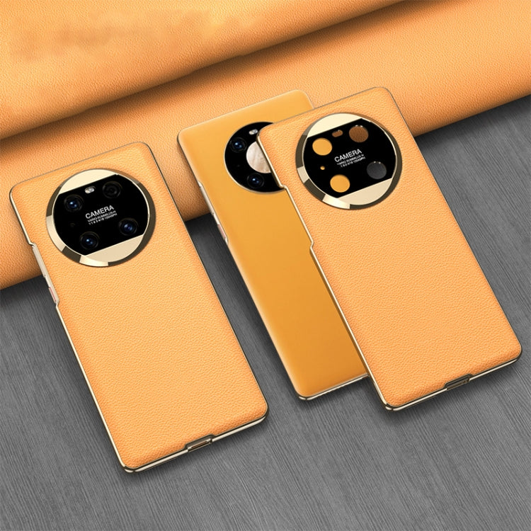For Huawei Mate 40 Pro GKK Electroplating Leather Surface Phone Case(Yellow) - Huawei Cases by GKK | Online Shopping UK | buy2fix