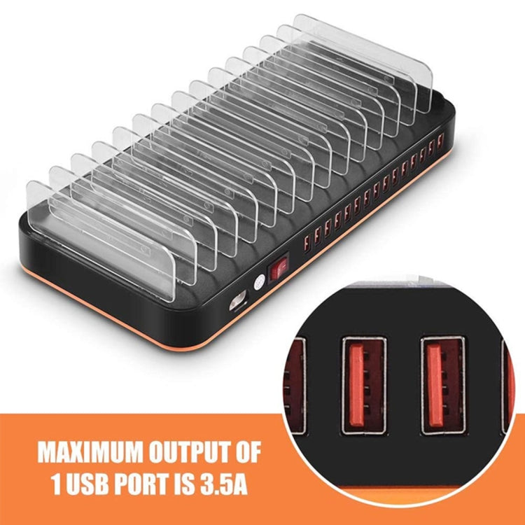 WLX-815P 180W 15 Ports USB Fast Charging Dock Smart Charger with Holder, UK Plug by buy2fix