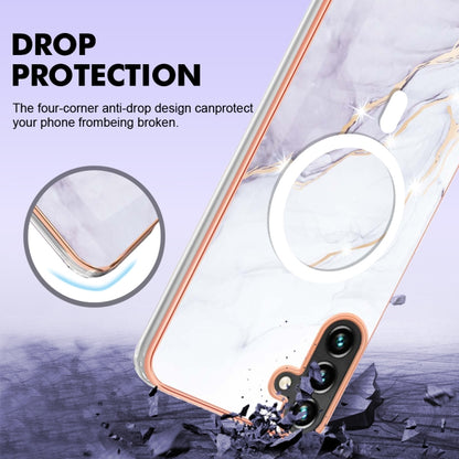 For Samsung Galaxy A34 5G Marble Pattern Dual-side IMD Magsafe TPU Phone Case(White 006) by buy2fix