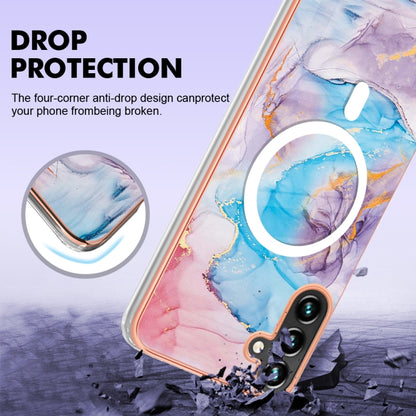 For Samsung Galaxy A34 5G Marble Pattern Dual-side IMD Magsafe TPU Phone Case(Blue Marble) by buy2fix