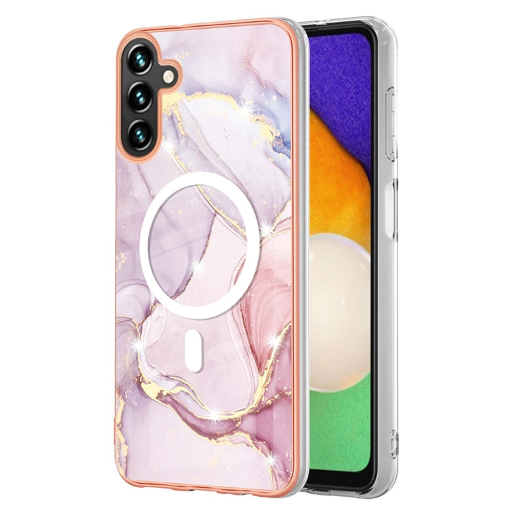 For Samsung Galaxy A54 5G Marble Pattern Dual-side IMD Magsafe TPU Phone Case(Rose Gold 005) by buy2fix