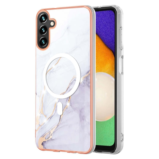 For Samsung Galaxy A54 5G Marble Pattern Dual-side IMD Magsafe TPU Phone Case(White 006) by buy2fix