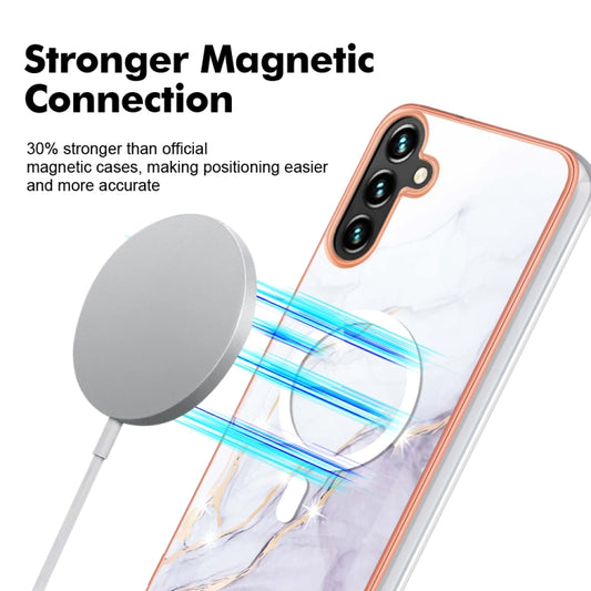 For Samsung Galaxy A54 5G Marble Pattern Dual-side IMD Magsafe TPU Phone Case(White 006) by buy2fix