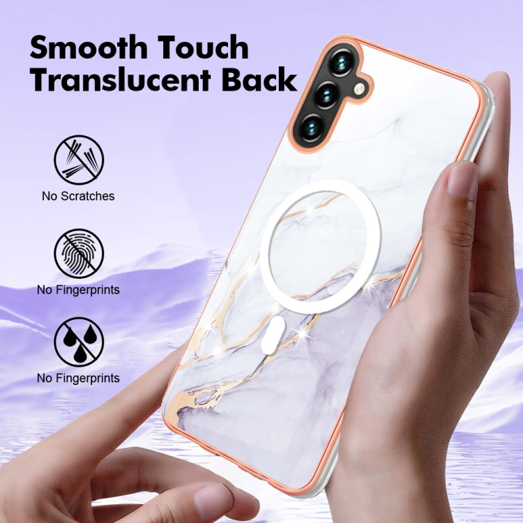 For Samsung Galaxy A54 5G Marble Pattern Dual-side IMD Magsafe TPU Phone Case(White 006) by buy2fix