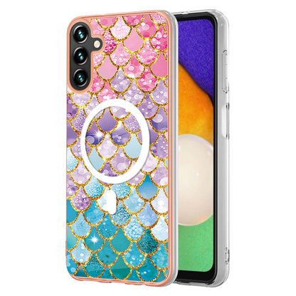 For Samsung Galaxy A54 5G Marble Pattern Dual-side IMD Magsafe TPU Phone Case(Colorful Scales) by buy2fix