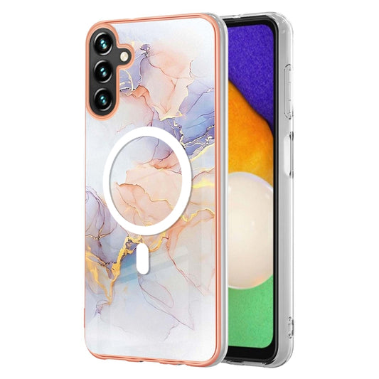 For Samsung Galaxy A54 5G Marble Pattern Dual-side IMD Magsafe TPU Phone Case(White Marble) by buy2fix