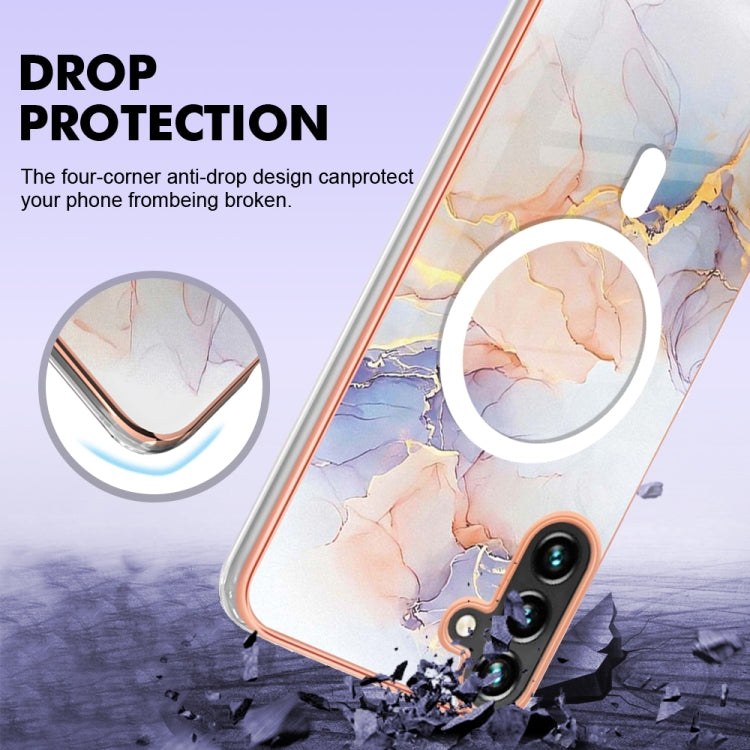 For Samsung Galaxy A54 5G Marble Pattern Dual-side IMD Magsafe TPU Phone Case(White Marble) by buy2fix