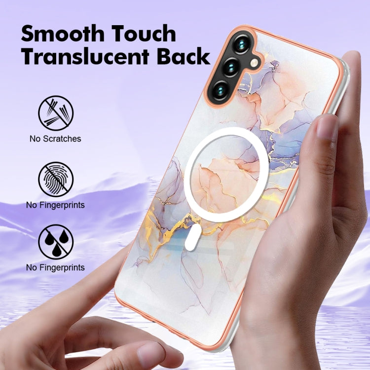 For Samsung Galaxy A54 5G Marble Pattern Dual-side IMD Magsafe TPU Phone Case(White Marble) by buy2fix