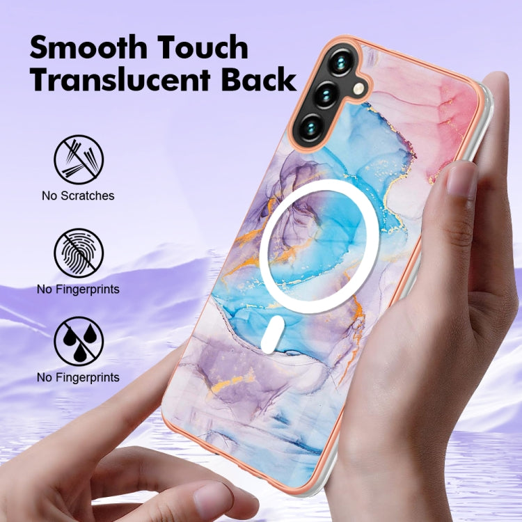 For Samsung Galaxy A54 5G Marble Pattern Dual-side IMD Magsafe TPU Phone Case(Blue Marble) by buy2fix