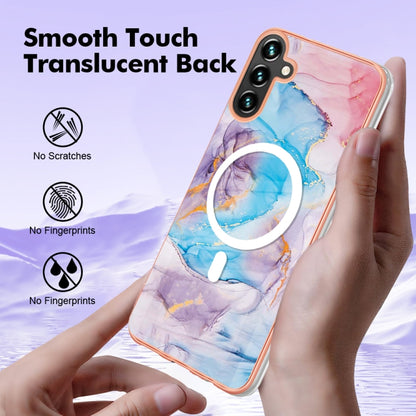 For Samsung Galaxy A54 5G Marble Pattern Dual-side IMD Magsafe TPU Phone Case(Blue Marble) by buy2fix