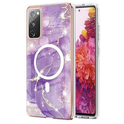 For Samsung Galaxy S20 FE 5G&4G / S20 Lite / S20 Fan Edition Marble Pattern Dual-side IMD Magsafe TPU Phone Case(Purple 002) by buy2fix