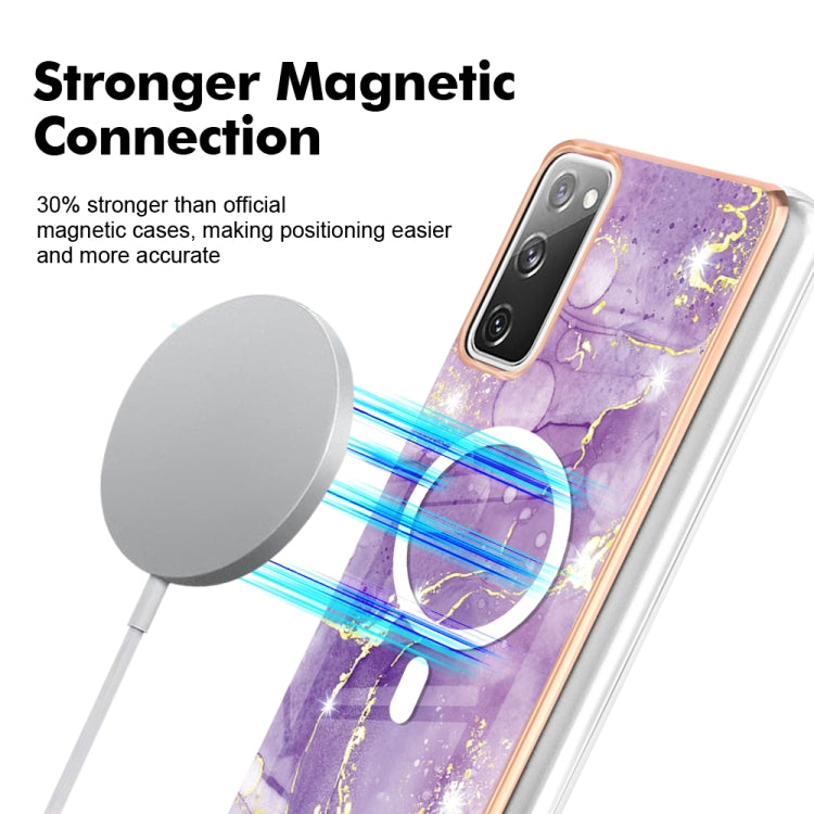For Samsung Galaxy S20 FE 5G&4G / S20 Lite / S20 Fan Edition Marble Pattern Dual-side IMD Magsafe TPU Phone Case(Purple 002) by buy2fix