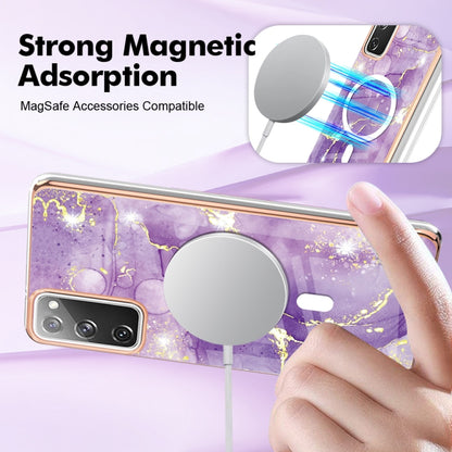 For Samsung Galaxy S20 FE 5G&4G / S20 Lite / S20 Fan Edition Marble Pattern Dual-side IMD Magsafe TPU Phone Case(Purple 002) by buy2fix