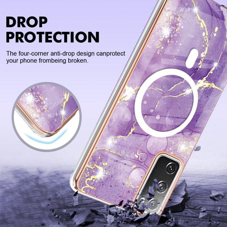 For Samsung Galaxy S20 FE 5G&4G / S20 Lite / S20 Fan Edition Marble Pattern Dual-side IMD Magsafe TPU Phone Case(Purple 002) by buy2fix